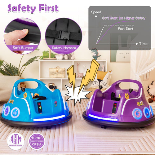 Kids Ride On Car, 12V Electric Bumper Car for Children W/Remote Control, 360 Degree Spin