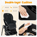 High Chair for Babies & Toddlers Folding Baby Highchair w/Rolling Wheels Adjustable Height
