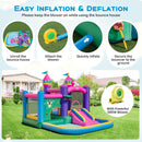HONEY JOY Inflatable Bounce House, Colorful Kids Jumping Castle with Slide