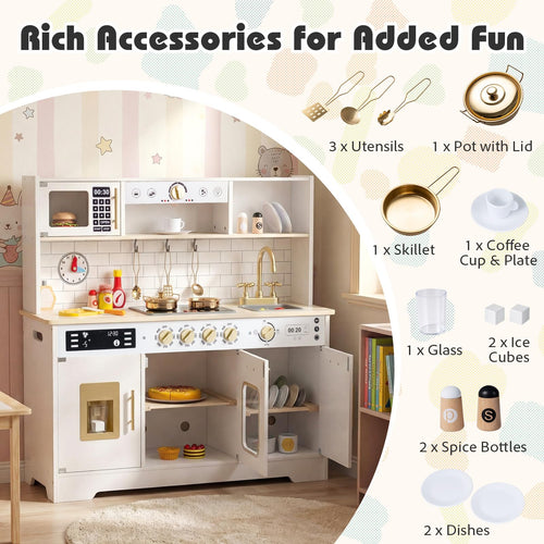 Play Kitchen for Kids with Realistic Lights and Sounds