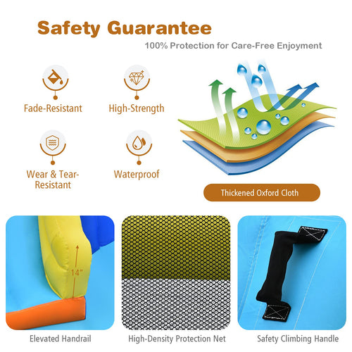 Inflatable Water Slide for Kids, 6-in-1 Kids Giant Water Park w/Large Water Soccer Splash Pool(with 680W Blower)