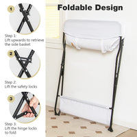 INFANS Baby Portable Changing Table Infant Diaper Station with Storage Basket & Shelf