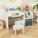 INFANS Kids Table and Chair Set Toddler Art Craft Play Wood Activity Desk with Chairs