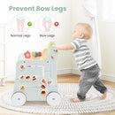 INFANS 6 in 1 Wooden Baby Walker Play Kitchen Playset