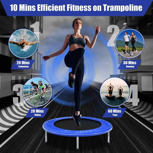 36” Mini Folding Trampoline, Portable Recreational Fitness Rebounder for Kids Adults