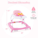 Foldable Baby Walker, 3 in 1 Toddler Walker Leaning-Seated Walk-Behind with Removable Music Tray