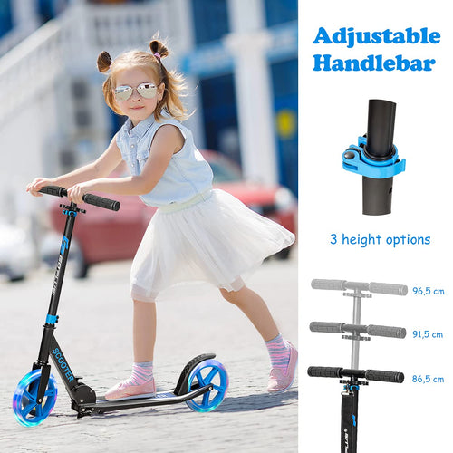 Kids Folding Kick Scooter, Scooter for Children Teens w/2 Flash Wheels