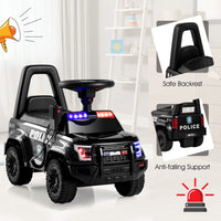 Ride On Push Police Car, Toddler Foot-to-Floor Sliding Toy with Siren