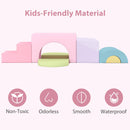OLAKIDS Toddler Climbing Toys Indoor, 7 Pieces Baby Foam Blocks Soft Play Set with PU Leather