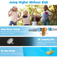 14 x 8FT 200 kg Weight Capacity Outdoor Kids Trampoline ASTM Certified Rectangular Trampoline with Enclosure Net, Safety Net and Ladder