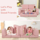 INFANS Modular Kids Play Couch 8 PCS Toddler Creative Sectional Building Sofa for Playroom