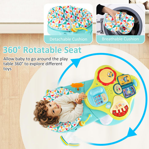 INFANS 3 in 1 Walk Around Baby Activity Center Baby Walker with Play Table
