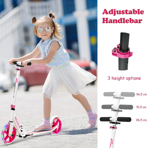 Kids Folding Kick Scooter, Scooter for Children Teens w/2 Flash Wheels