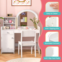INFANS Kids Vanity Pretend Play Vanity Set for Toddler Girls