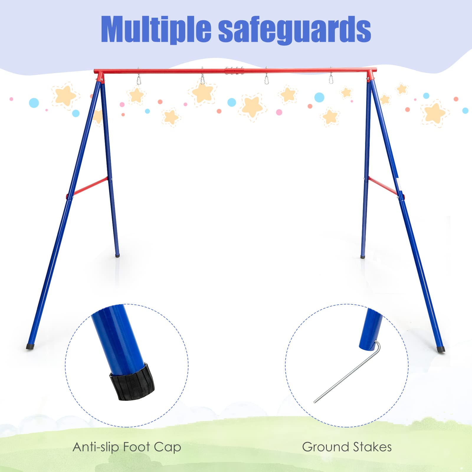 INFANS 2 Seat Swing Stand, 550 lbs Heavy Duty Metal Swing Frame