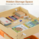 INFANS Kids Table and Chair Set, 4 in 1 Wooden Activity Desk