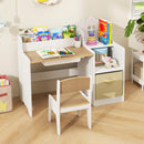 INFANS Kids Table and Chair Set Toddler Art Craft Play Wood Activity Desk with Chairs