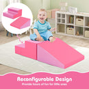 2 Pieces Soft Block Play Set with hook and loop fasteners for Crawling and Climbing