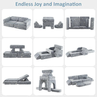 Modular Kids Play Couch, 8 PCS Toddler Creative Sectional Building Sofa