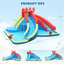 Inflatable Water Slide, 7 in 1 Giant Water Park Double Long Slide w/Splash Pool, Tunnel Adventure