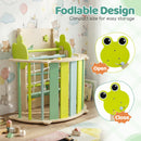 Pikler Triangle Set, 13 in 1 Frog Theme Foldable Wooden Montessori Toddler Climbing Toys