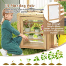 Mud Kitchen for Kids Outdoor, Wooden Toddler Play Kitchen with 12 Plant Pots, Faucet, Stoves