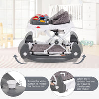 INFANS Baby Walker 5 in 1 Behind Walker Learning Seated Rocker Bouncer with Removable Music Tray