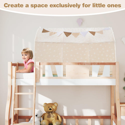 INFANS Kids Bed Tent with Glow in The Dark, Portable Children Playhouse Privacy Space Twin with Mat