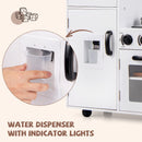 INFANS Play Kitchen for Kids, Wooden Kids Play Kitchen Playset with Realistic Light & Sounds