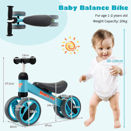 Baby Balance Bike  Balance Bike for Toddlers w/4 Wheels