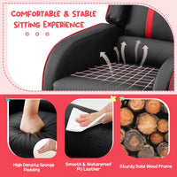Kids Recliner Sofa Couch with Adjustable Backrest Footrest and High Density Sponge