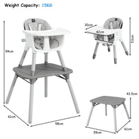 5-in-1 Multifunctional Convertible Baby Highchair with Harness & Removable Tray