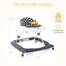 INFANS Foldable Baby Walker 3 in 1 Toddler Walker Leaning-Seated Walk-Behind with Removable Music Tray