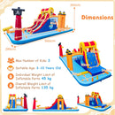 Inflatable Water Slide, 6-in-1 Water Park w/Dual Slides, Climbing Wall, Water Cannon