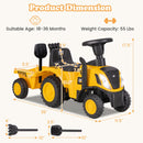 Licensed Caterpillar Ride on Tractor by OLAKIDS, 2 in 1 Ride on Push Car with Detachable Trailer