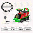 Ride on Train Track, 6V Electric Ride on Train with Tracks, Storage Seat, Flashing Lights & Music