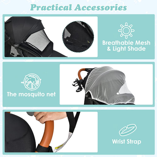 INFANS Travel Stroller, Lightweight Compact Baby Stroller for Airplane