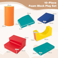 10-Piece Soft Foam PU Leather Climbing Toys Building Blocks for Toddlers