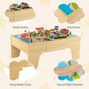 Train Table, 84 Pieces Wooden Kids Activity Toy Table Playset with Reversible Detachable Tabletop
