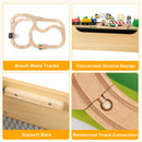 INFANS Train Table, 78 Pieces Wooden Kids Activity Toy Table Playset with Reversible Detachable Blackboard Tabletop
