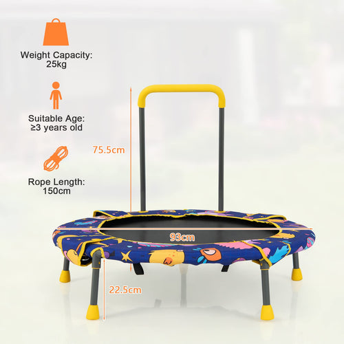 36" Kids Trampoline & Swing Set Convertible, 2 in 1 Kids Saucer Tree Swing, Toddler Fitness Rebounder