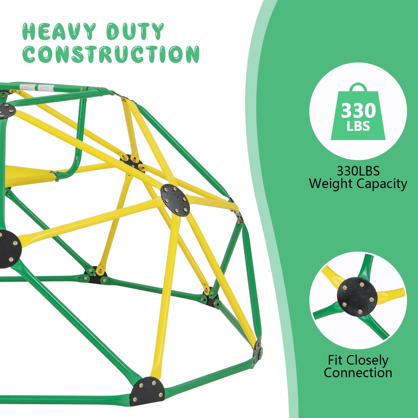 Climbing Dome with Slide, Kids Outdoor Jungle Gym Geometric Dome Climber
