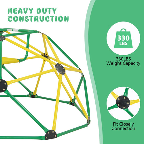 Climbing Dome with Slide, Kids Outdoor Jungle Gym Geometric Dome Climber