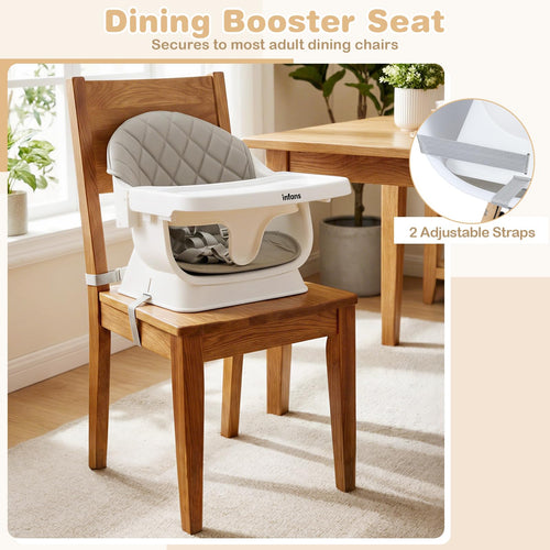INFANS Baby High Chair, 6 in 1 Wooden Convertible Highchair for Babies and Toddlers