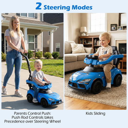 Licensed Ride on Push Car for Toddlers by INFANS, 3 in 1 Walking Sliding with Removable Guardrails and Handle