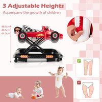 Foldable Baby Walker with 3 Adjustable Height Settings for 7-14 Months Boys Girls