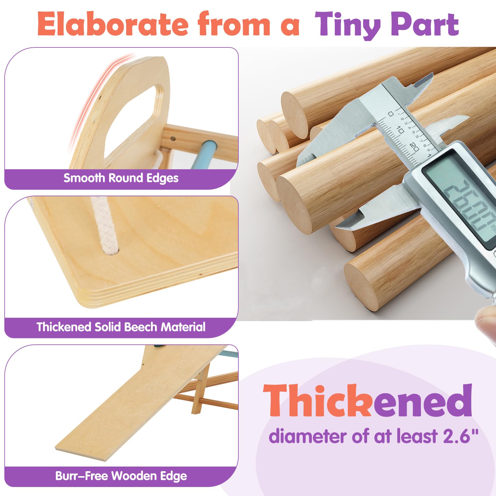 Indoor Jungle Gym, 8 in 1 Kids Montessori Indoor Playground Climbing Playset for Toddlers