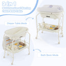 INFANS 2 in 1 Baby Changing Table with Bath Tub Unit, Folding Diaper Dresser Station