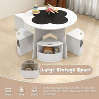 INFANS Toddler Table and Chair Set with 4 Storage Stools