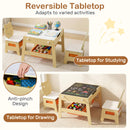 INFANS Kids Table and Chair Set, 4 in 1 Wooden Activity Desk